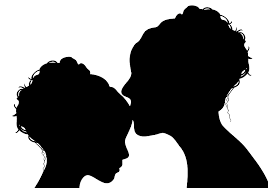 mother and daughter silhouette
